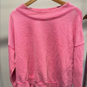 Aerie L pink crew neck sweater